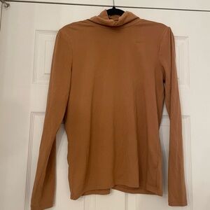 Tan Long Sleeve Turtleneck Top